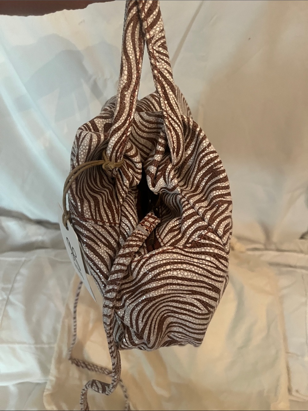 HOBO Brown and White Zebra-Print Hobo Tote - Picture 5 of 16